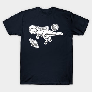 A Space Dinosaur - Black &amp; White T-Shirt